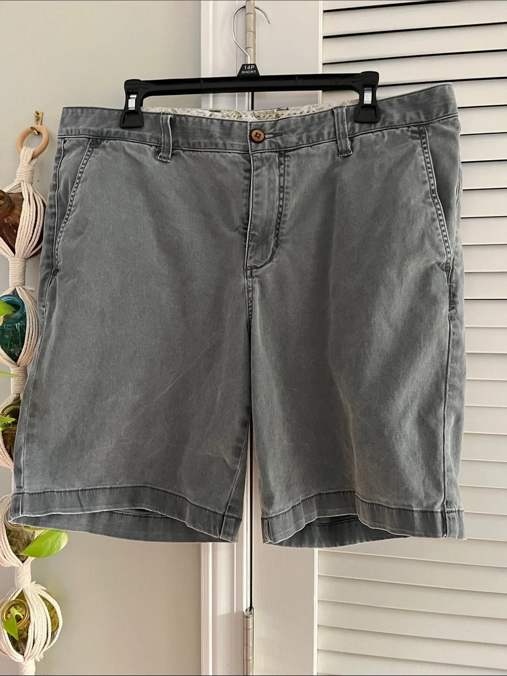 Tommy Bahama Gray Flat Front Chino Shorts